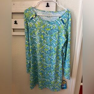Banana Boat Vibrant Blue and Green SPF Dress